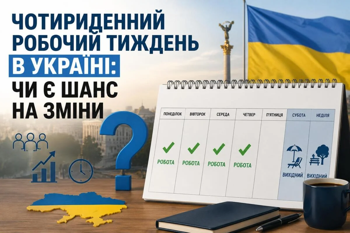 Чотириденний робочий тиждень в Україні: календар з робочими днями та прапором