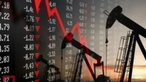 Падіння цін на нафту Brent і WTI з нафтовою вишкою