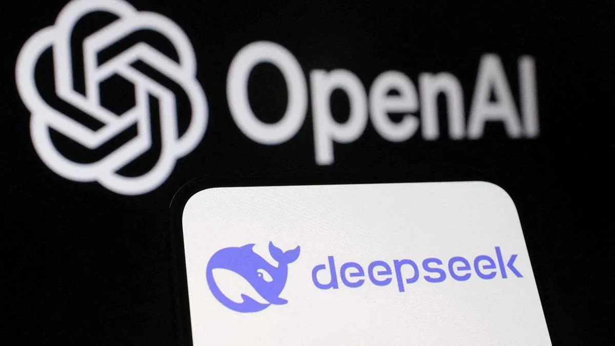 Логотипи OpenAI та DeepSeek на тлі скандалу з постачанням ШІ китайським фірмам