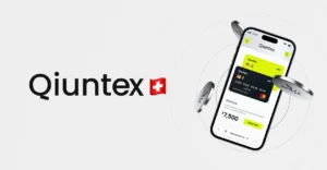 Платформа Qiuntex с приложением для криптокарт и швейцарским флагом