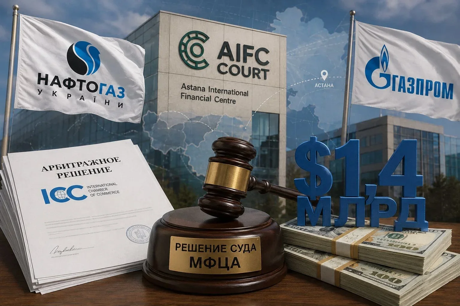 Суд МФЦА в Астані: справа Нафтогазу проти Газпрому на 1,4 млрд доларів